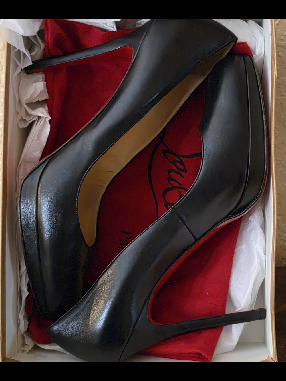 Christian Louboutin Simple 120 mm Nappa Black Leather Stiletto Pumps - Picture 8 of 10